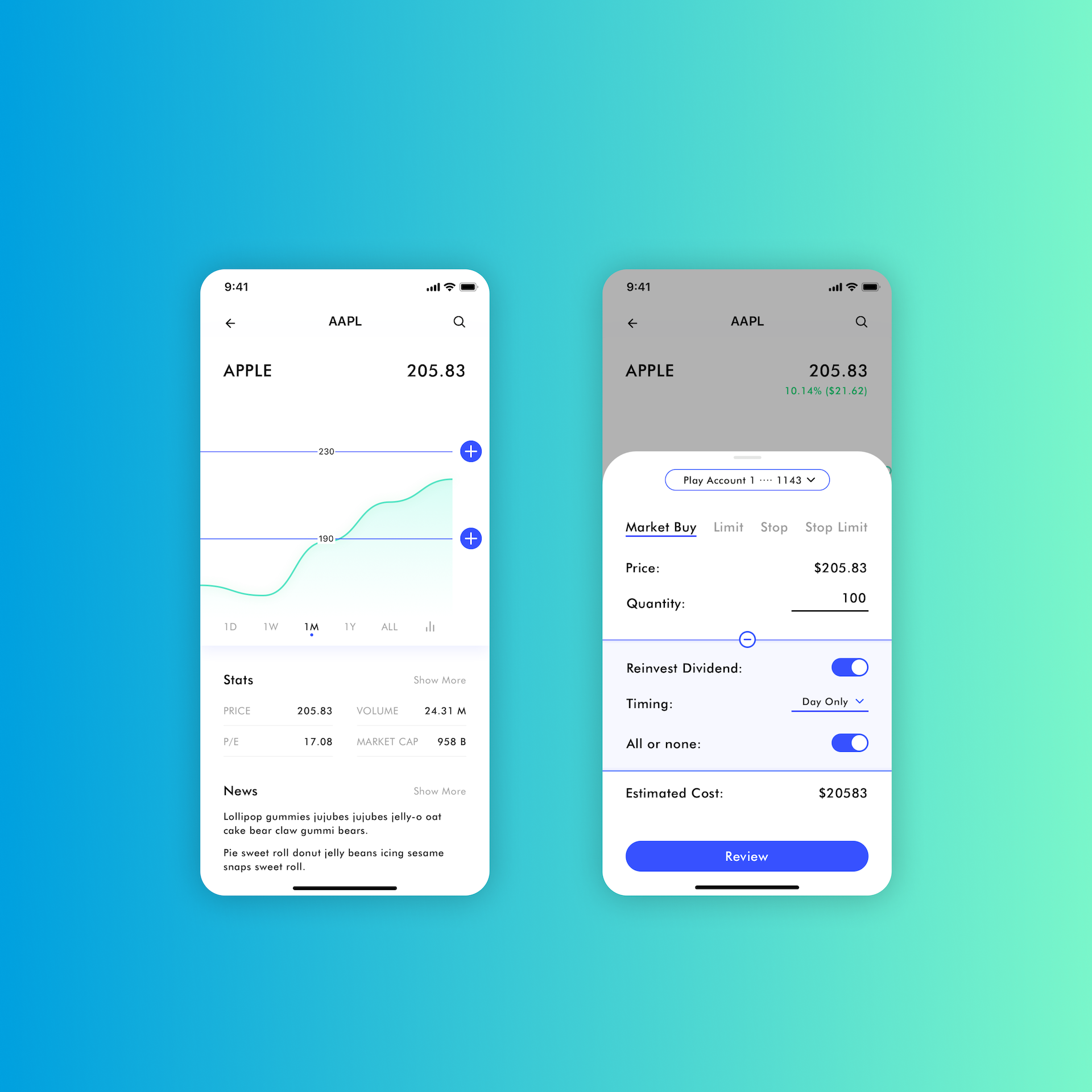 Mobile Trading Redesign