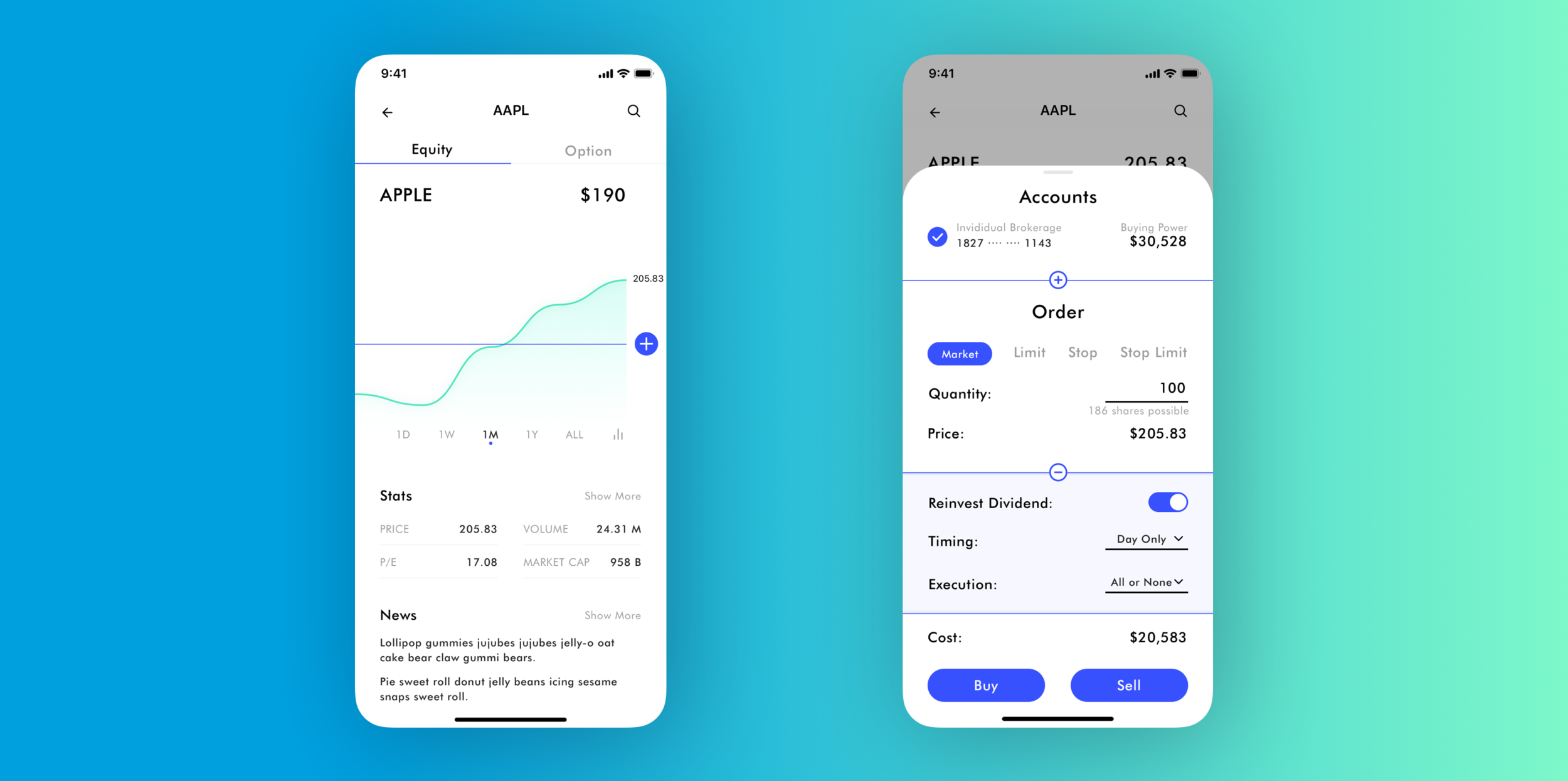 mobile trading redesign